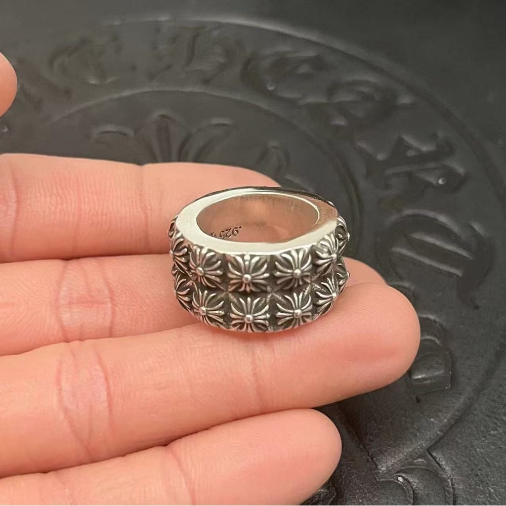 Chrome Hearts Sterling Floral Band Ring - Silver